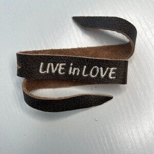 Live in Love Leather Wrap Bracelet